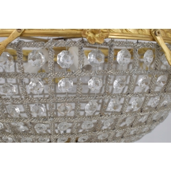 Kryształowy Plafon - Lampa Sufitowa Żyrandol - Zdobiony Mosiądzem fi 50