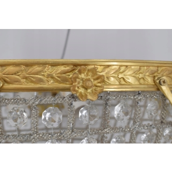 Kryształowy Plafon - Lampa Sufitowa Żyrandol - Zdobiony Mosiądzem fi 50