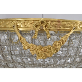 Kryształowy Plafon - Lampa Sufitowa Żyrandol - Zdobiony Mosiądzem fi 50