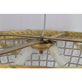 Kryształowy Plafon - Lampa Sufitowa Żyrandol - Zdobiony Mosiądzem fi 50