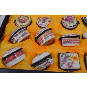 Porcelanowy Zestaw Szkatuł - Szkatułki Puzdra Puzderka - Porcelana Malowana