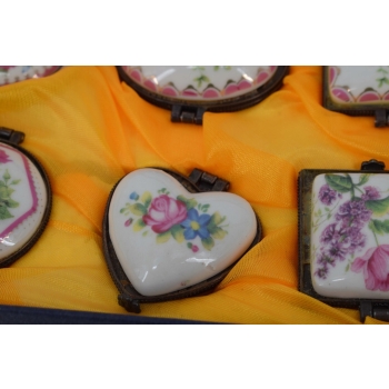 Porcelanowy Zestaw Szkatuł - Szkatułki Puzdra Puzderka - Porcelana Malowana
