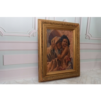 A. Styka - Zakochani - Orientalna Scena - Obraz Olejny - Rama Złota