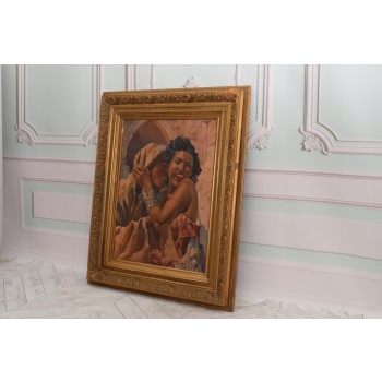 A. Styka - Zakochani - Orientalna Scena - Obraz Olejny - Rama Złota