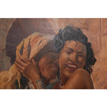 A. Styka - Zakochani - Orientalna Scena - Obraz Olejny - Rama Złota