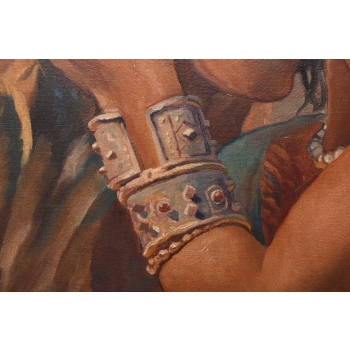 A. Styka - Zakochani - Orientalna Scena - Obraz Olejny - Rama Złota