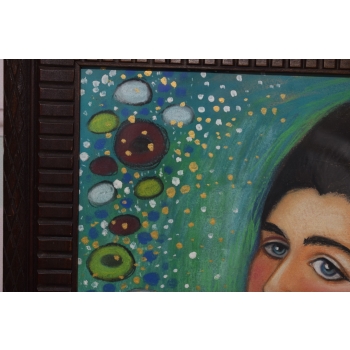 Gustav Klimt - Portret Damy - Kobieta Dziewczyna - Obraz Olejny za Szkłem