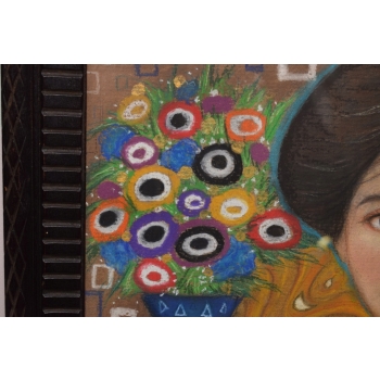 Gustav Klimt - Portret Judyta - Memento Mori - Obraz Olejny za Szkłem