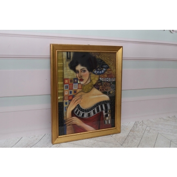 Gustav Klimt - Portret Judyta - Kobieta Dziewczyna - Obraz Olejny za Szkłem
