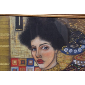 Gustav Klimt - Portret Judyta - Kobieta Dziewczyna - Obraz Olejny za Szkłem