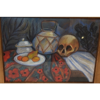 PAUL CEZANNE - MEMENTO MORI - Czaszka Martwa Natura - Obraz