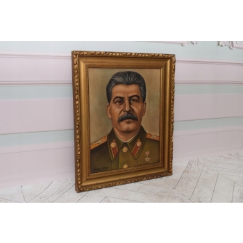 Portret Józef Stalin - Przywódca Związek Radziecki - Obraz Olejny