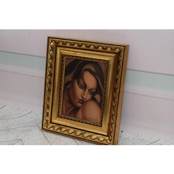 TAMARA De Łempicka - Portret Kobieta Dziewczyna - Art Deco - Obraz Olejny