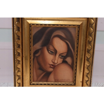 TAMARA De Łempicka - Portret Kobieta Dziewczyna - Art Deco - Obraz Olejny