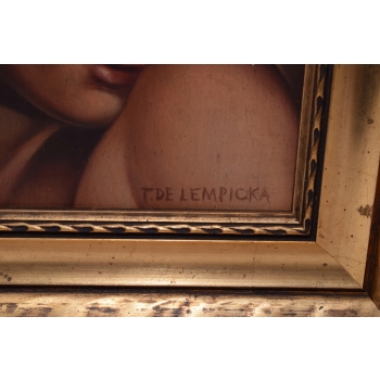 TAMARA De Łempicka - Portret Kobieta Dziewczyna - Art Deco - Obraz Olejny