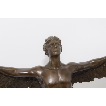 Ikar z Rozłożonymi Skrzydłami - Mityczna Ogromna Figura Rzeźba z Brązu 61cm