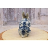 Porcelanowa Malowana Figura Królika - Niebieski Królik Zając Sygn.