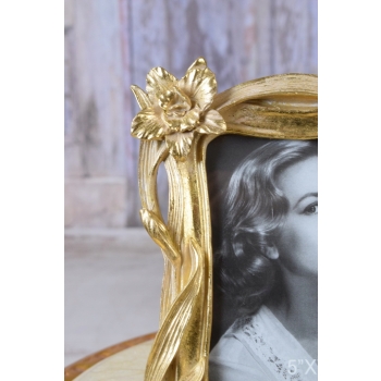 Złota Ramka na Zdjęcia Art Deco - Obraz - Prezent Ślub