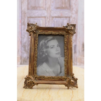 Złota Ramka na Zdjęcia Art Deco - Obraz Kryształki - Prezent Ślub