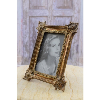 Złota Ramka na Zdjęcia Art Deco - Obraz Kryształki - Prezent Ślub