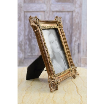 Złota Ramka na Zdjęcia Art Deco - Obraz Kryształki - Prezent Ślub