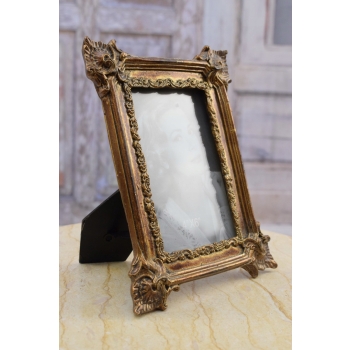 Złota Ramka na Zdjęcia Art Deco - Obraz Kryształki - Prezent Ślub