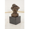 Casimir Brau Szympans Art Deco - Małpa- Figura z Brązu - Rzeźba na Marmurze