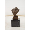Casimir Brau Szympans Art Deco - Małpa- Figura z Brązu - Rzeźba na Marmurze