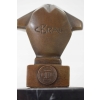 Casimir Brau Szympans Art Deco - Małpa- Figura z Brązu - Rzeźba na Marmurze