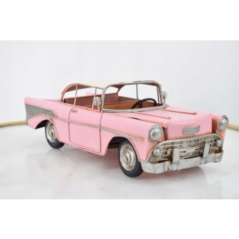 Metalowy Model Samochód - Różowe Auto Retro - Mercedes - Vintage