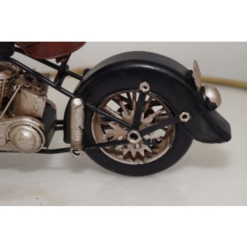 Metalowy Czarno-Czerwony Motor - Motocykl Model Kolekcjonerski - Vintage
