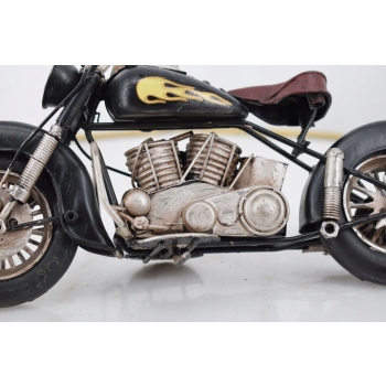 Metalowy Czarno-Czerwony Motor - Motocykl Model Kolekcjonerski - Vintage