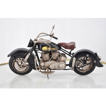 Metalowy Czarno-Czerwony Motor - Motocykl Model Kolekcjonerski - Vintage