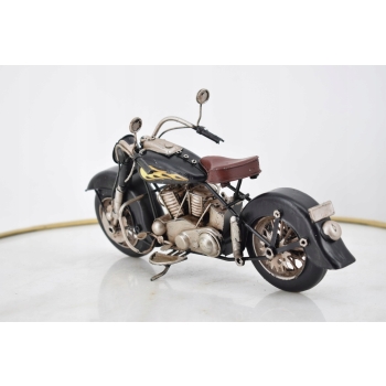 Metalowy Czarno-Czerwony Motor - Motocykl Model Kolekcjonerski - Vintage