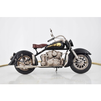 Metalowy Czarno-Czerwony Motor - Motocykl Model Kolekcjonerski - Vintage