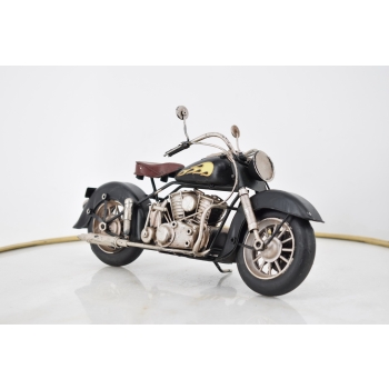 Metalowy Czarno-Czerwony Motor - Motocykl Model Kolekcjonerski - Vintage