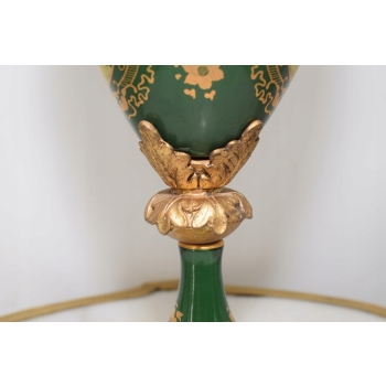 Porcelanowy Wazon - Amfora Waza - Zielona - Porcelana Ręcznie Malowana