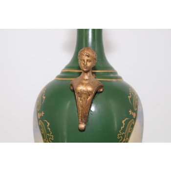 Porcelanowy Wazon - Amfora Waza - Zielona - Porcelana Ręcznie Malowana