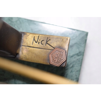 Narciarz Na Stoku - Sportowiec Narty - Figura Rzeźba z Brązu - Dekoracja