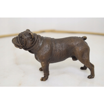 Bulldog Francuski - Pies Piesek - Figura Rzeźba z Brązu - Dekoracja Prezent