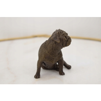 Bulldog Francuski - Pies Piesek - Figura Rzeźba z Brązu - Dekoracja Prezent