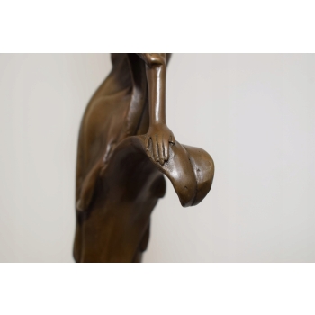 Świecznik Kobieta - Akt Kobiety - Secesja - Figura Rzeźba z Brązu Ozdoba