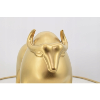 Nowoczesna Figura Byk - Modernistyczna Rzeźba - Ceramika Złocona Abstrakcja