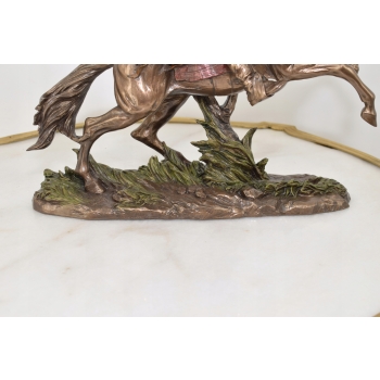 Apacz Na Koniu - Indianin - Indiańska Figura - Rzeźba Statuetka - Ozdoba