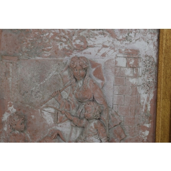 Obraz Alabaster - Scena Rodzajowa - Kobieta z Dziećmi - Wieś - Złota Rama