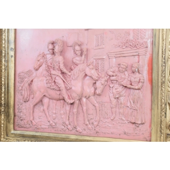 Obraz Alabaster - Złota Rama - Wojsko na Koniach - Żołnierze Wojna - Wieś