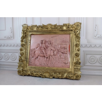 Obraz Alabaster - Złota Rama - Wojsko na Koniach - Żołnierze Wojna - Wieś