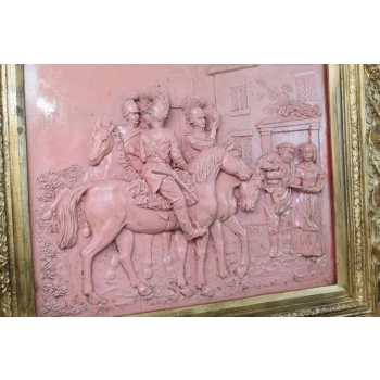 Obraz Alabaster - Złota Rama - Wojsko na Koniach - Żołnierze Wojna - Wieś