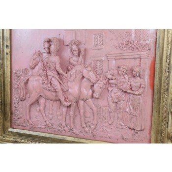Obraz Alabaster - Złota Rama - Wojsko na Koniach - Żołnierze Wojna - Wieś