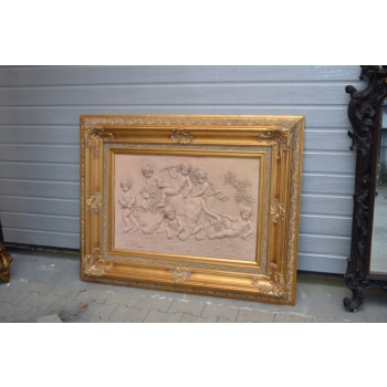 WIELKI OBRAZ ALABASTER - DZIECI NA LWIE 138CM